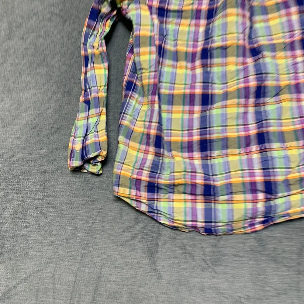 Ralph Lauren Shirt Boys M(10-12) Multicolor Plaid Embroidered Logo Button Down